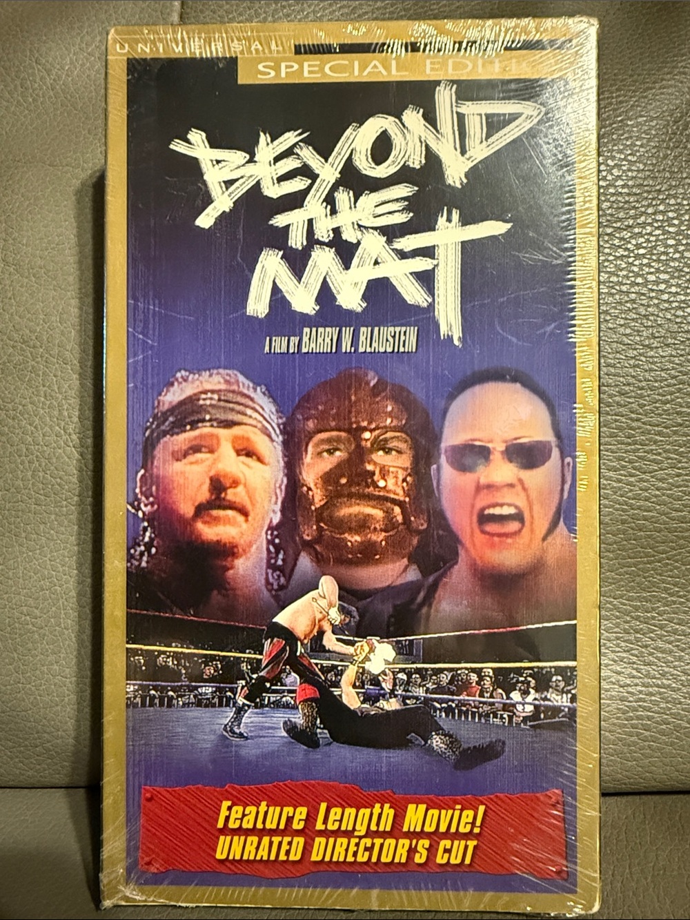 Vintage Sealed Universal 'Beyond the Mat' VHS Cover-Blue & Gold with Red Banner